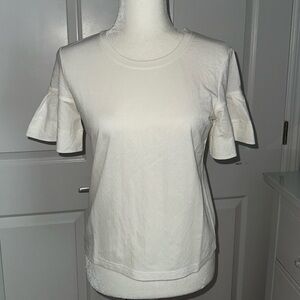 Club Monaco Ruffle Short Sleeve Top